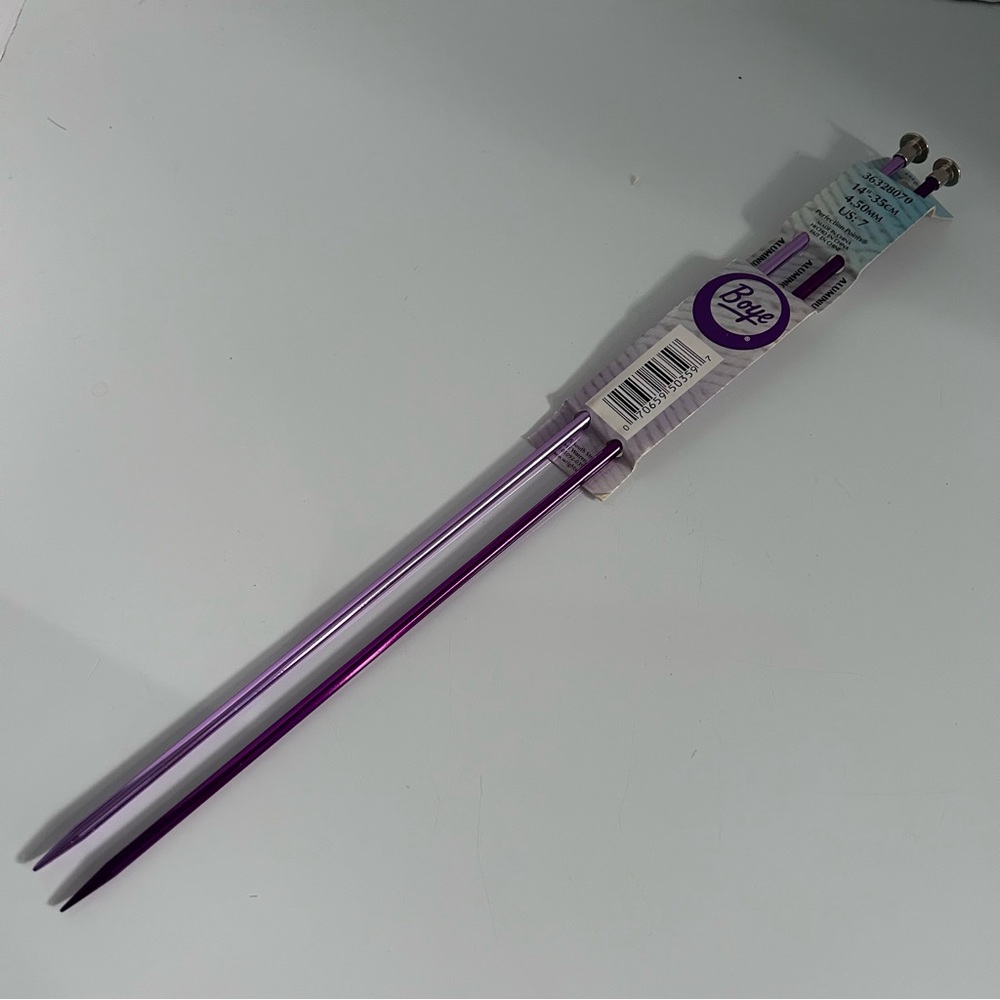 Wrights Boye 14-Inch Aluminum Single Point Knitting Needles, Size 7, 4.5 mm